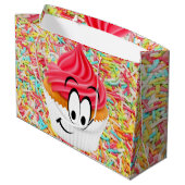 Happy Birthday Gift Bag Cupcake Groot Cadeauzakje (Achterkant Gekanteld)