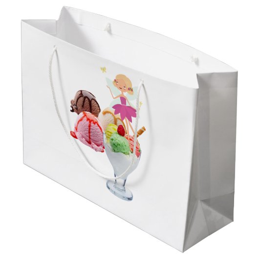 Happy Birthday Gift Bag Fairy Ice Cream Groot Cadeauzakje (Achterkant Gekanteld)