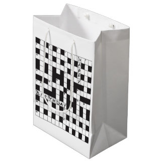 Happy Birthday Gift Bag - For crossword lovers Medium Cadeauzakje