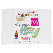 Happy Birthday Gift Bag FUN Cupcake Groot Cadeauzakje (Voorkant)