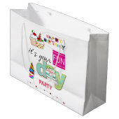 Happy Birthday Gift Bag FUN Cupcake Groot Cadeauzakje (Voorkant Gekanteld)