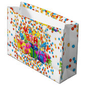 Happy Birthday Gift Bag Groot Cadeauzakje (Voorkant Gekanteld)