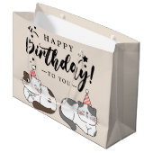Happy Birthday Gift Bag Groot Cadeauzakje (Voorkant Gekanteld)