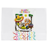 Happy Birthday Gift Bag Man Dog Groot Cadeauzakje (Achterkant)