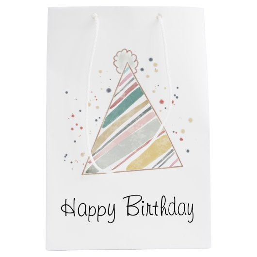 Happy Birthday Gift Bag Medium Cadeauzakje (Voorkant)