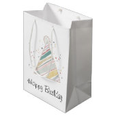 Happy Birthday Gift Bag Medium Cadeauzakje (Voorkant Gekanteld)