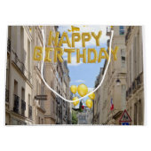 Happy Birthday Gift Bag Paris Frankrijk Groot Cadeauzakje (Voorkant)