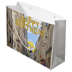 Happy Birthday Gift Bag Paris Frankrijk Groot Cadeauzakje