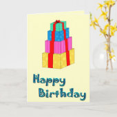 Happy Birthday Gift Box Tower Kaart (Gele Bloem)