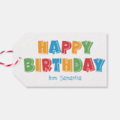 Happy Birthday Gift Label Cadeaulabel (Achterkant Horizontaal)