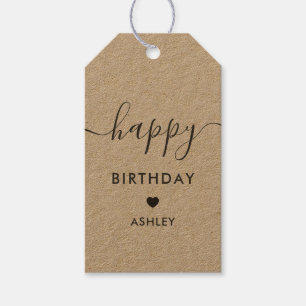 Happy Birthday Gift Labels, Birthday Labels, Kraft Cadeaulabel
