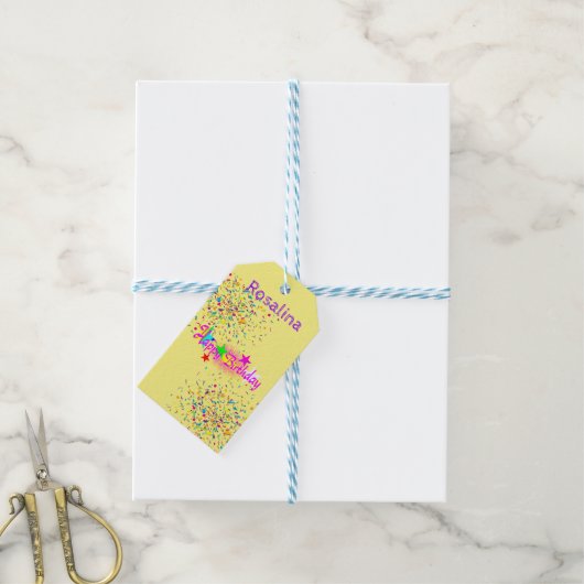 Happy Birthday Gift Labels Cadeaulabel (Met Touw)
