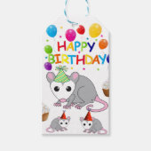 Happy Birthday Gift Labels Opossum Cadeaulabel (Voorkant)