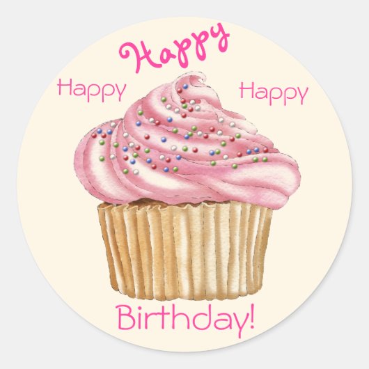 Happy Birthday Gift Seals Ronde Sticker (Voorkant)