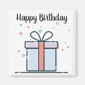 Happy Birthday Gift Square Magnet Magneet