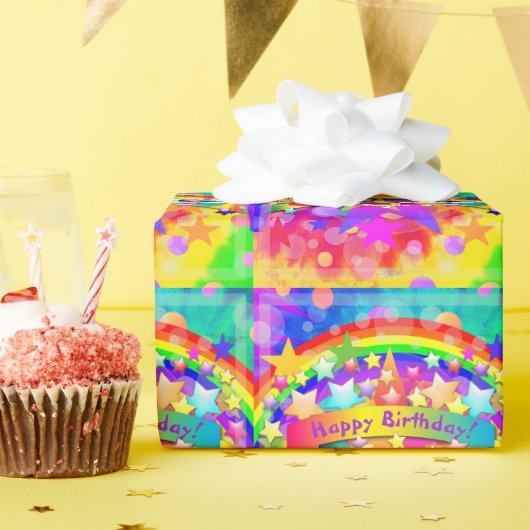 Happy Birthday Gift Wrap Rainbow HAMbyWG Cadeaupapier (Verjaardagsfeest)