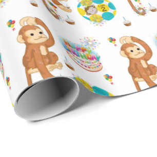 Happy Birthday Gift Wrapping Paper 2 jaar Cadeaupapier