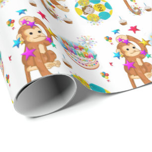 Happy Birthday Gift Wrapping Paper 2 jaar oud Cadeaupapier