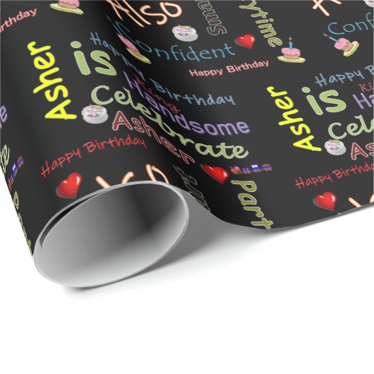 Happy Birthday Gift Wrapping Paper Asher Cadeaupapier (Rol Hoek)