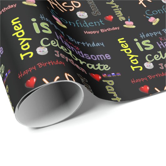 Happy Birthday Gift Wrapping Paper Jayden Cadeaupapier (Rol Hoek)