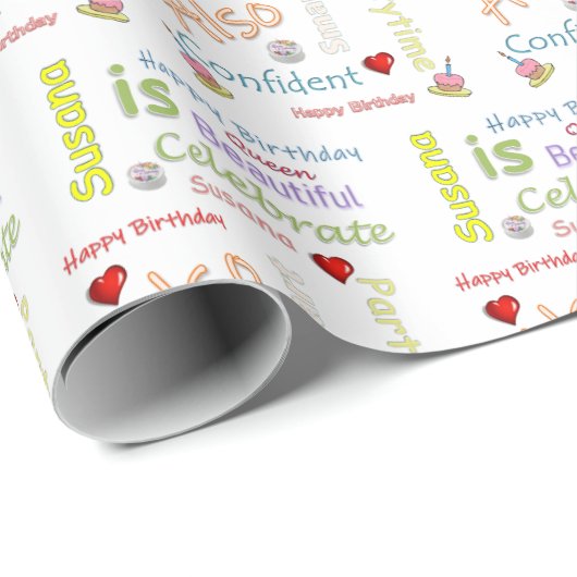 Happy Birthday Gift Wrapping Paper Susana Cadeaupapier (Rol Hoek)