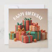 Happy Birthday Gifts Cadeaus Wenskaart (Voorkant)