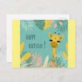 Happy Birthday Giraffe Briefkaart (Voorkant / Achterkant)