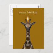 Happy Birthday Giraffe Briefkaart (Voorkant / Achterkant)