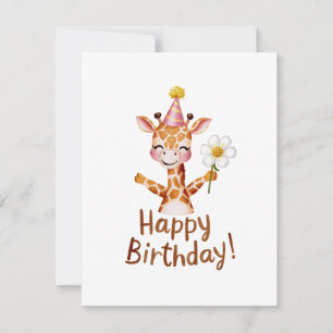 Happy Birthday Giraffe Feestdagenkaart
