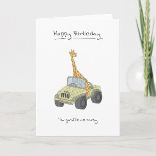 Happy Birthday - Giraffe Kaart