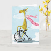 Happy Birthday Giraffe Kaart (Gele Bloem)