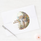 Happy Birthday Giraffe Ronde Sticker (Envelop)