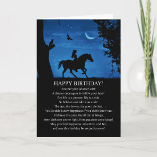 Happy Birthday Girl en Horse Geniet van de Ride Kaart