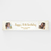 Happy Birthday Glitter 2 Foto's Elke leeftijd extr Spandoek (Horizontaal)