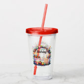 Happy Birthday Gnome Acryl Tumbler Acryl Drinkbeker (Achterkant)