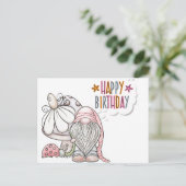 Happy Birthday Gnome Briefkaart (Staand voorkant)