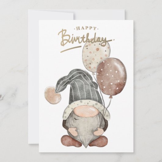 Happy Birthday Gnome Feestdagenkaart (Voorkant)