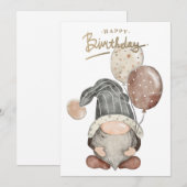 Happy Birthday Gnome Feestdagenkaart (Voorkant / Achterkant)