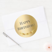 Happy Birthday Gold decor Ronde Sticker (Envelop)