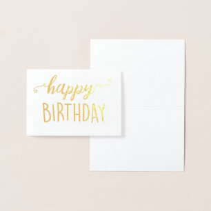 Happy Birthday Gold Foil Blank Moderne Chic Simple Folie Kaarten