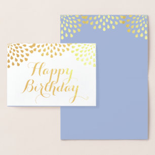 Happy Birthday Gold Foil Elegant Card Folie Kaarten