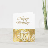 Happy Birthday Gold Glitter Design Kaart (Voorkant)