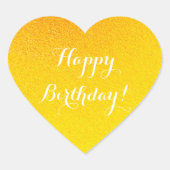 Happy Birthday Gold Hart Sticker (Voorkant)
