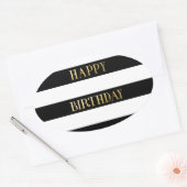 Happy Birthday Gold Ovale Sticker (Envelop)