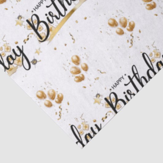 Happy Birthday Gold-weefselpapier Tissuepapier (Detail)