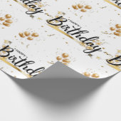 Happy Birthday Gold Wrapping Paper Cadeaupapier (Hoek)