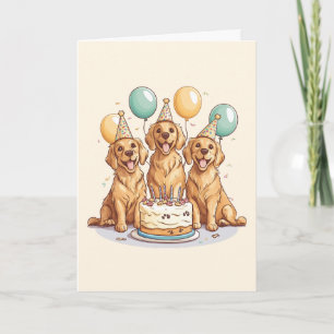 Happy Birthday Golden Retriever Honden Kaart