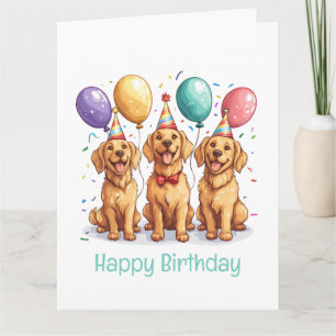 Happy Birthday Golden Retriever Honden Kaart
