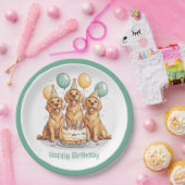Happy Birthday Golden Retriever Honden Papieren Bordje (Feest)
