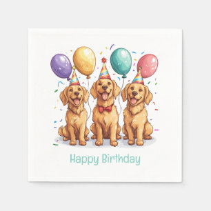 Happy Birthday Golden Retriever Honden Servet